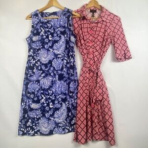 Laundry Women Shift DressesLot‎ Sz 4 Short sleeve Knee length Blue Orange Resell